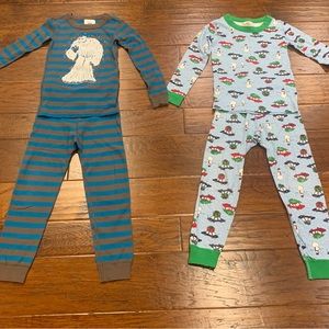 Hanna Andersson Small Foot/Yeti and Snowman W Trees & Present Long Johns 110 (5)